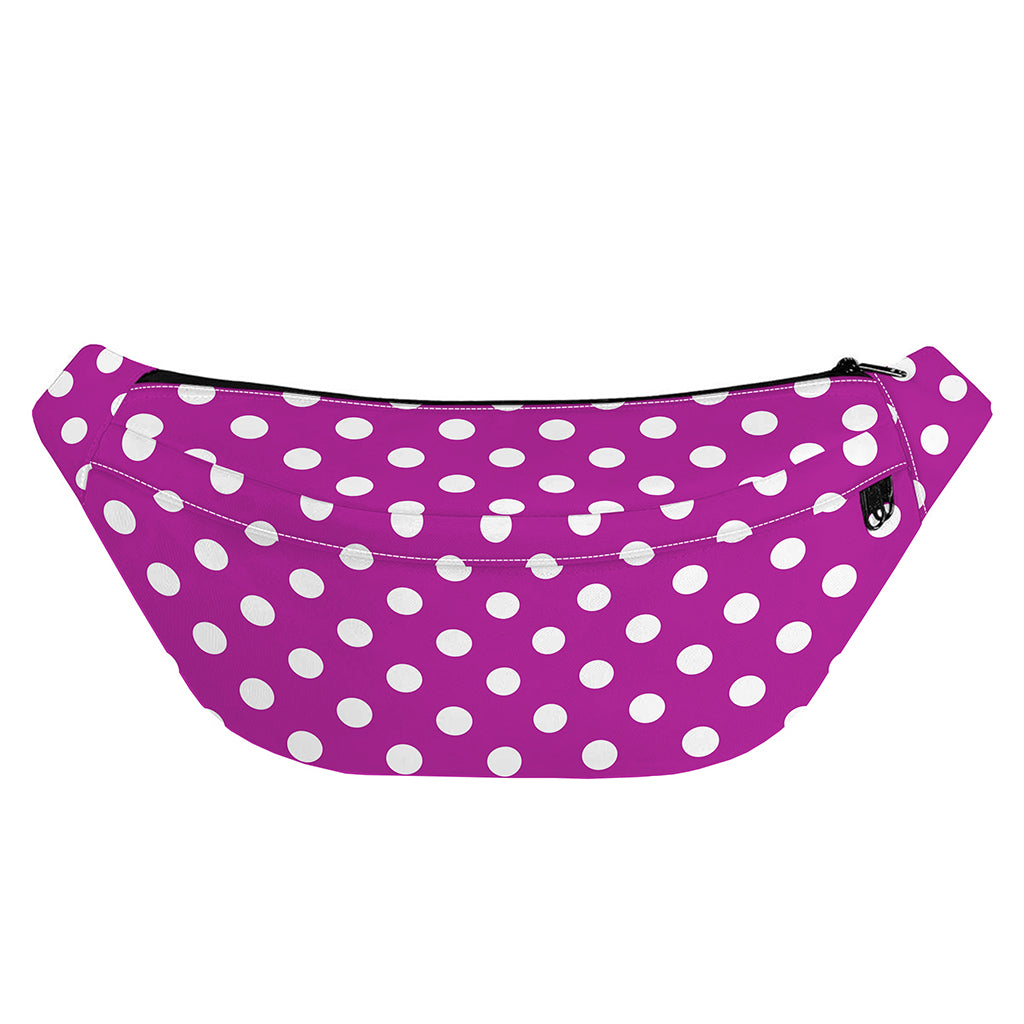 Purple And White Polka Dot Pattern Print Fanny Pack