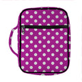 Purple And White Polka Dot Pattern Print Front Pocket Bible Bag