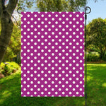 Purple And White Polka Dot Pattern Print Garden Flag