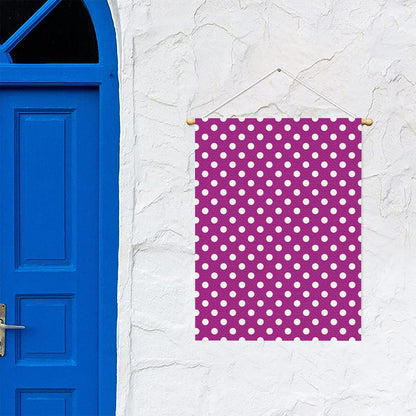 Purple And White Polka Dot Pattern Print Garden Flag