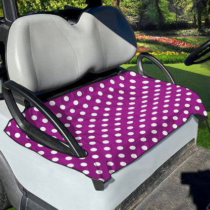 Purple And White Polka Dot Pattern Print Golf Cart Seat Cover