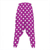 Purple And White Polka Dot Pattern Print Hammer Pants