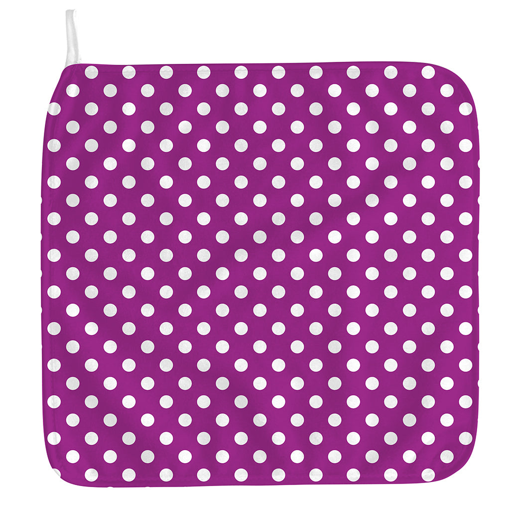 Purple And White Polka Dot Pattern Print Hand Towel