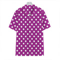 Purple And White Polka Dot Pattern Print Hawaiian Shirt