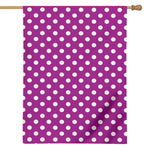 Purple And White Polka Dot Pattern Print House Flag