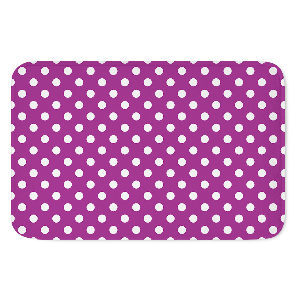 Purple And White Polka Dot Pattern Print Indoor Door Mat