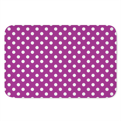 Purple And White Polka Dot Pattern Print Indoor Door Mat