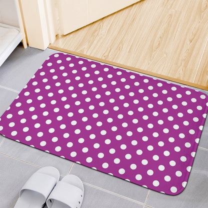 Purple And White Polka Dot Pattern Print Indoor Door Mat