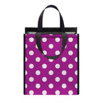 Purple And White Polka Dot Pattern Print Insulated Lunch Tote