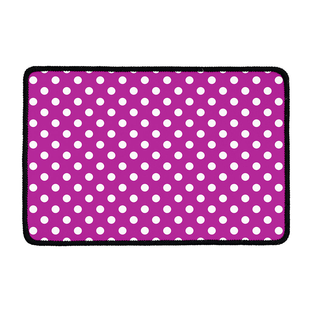 Purple And White Polka Dot Pattern Print Kitchen Mat
