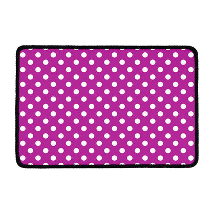 Purple And White Polka Dot Pattern Print Kitchen Mat