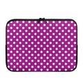 Purple And White Polka Dot Pattern Print Laptop Sleeve