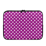 Purple And White Polka Dot Pattern Print Laptop Sleeve