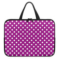 Purple And White Polka Dot Pattern Print Laptop Sleeve With Handle