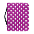 Purple And White Polka Dot Pattern Print Leather Bible Cover