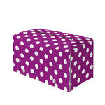 Purple And White Polka Dot Pattern Print Leather Tissue Box Cover