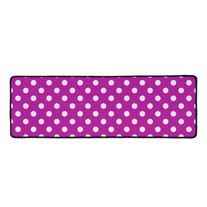 Purple And White Polka Dot Pattern Print Long Kitchen Mat