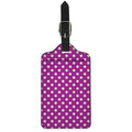 Purple And White Polka Dot Pattern Print Luggage Tag