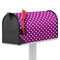 Purple And White Polka Dot Pattern Print Mailbox Cover