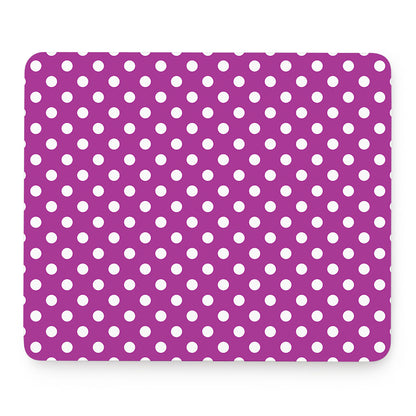 Purple And White Polka Dot Pattern Print Mouse Pad