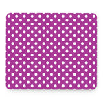 Purple And White Polka Dot Pattern Print Mouse Pad