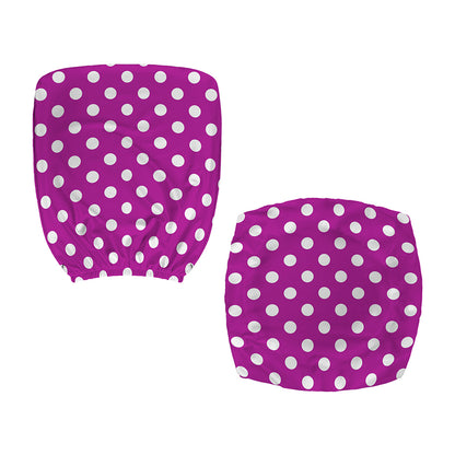 Purple And White Polka Dot Pattern Print Office Chair Cover