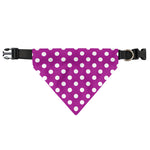 Purple And White Polka Dot Pattern Print Over The Collar Dog Bandana