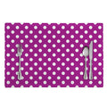 Purple And White Polka Dot Pattern Print Placemat