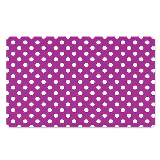 Purple And White Polka Dot Pattern Print Polyester Doormat