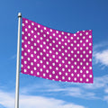 Purple And White Polka Dot Pattern Print Polyester Flag