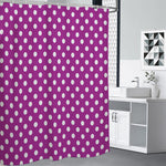 Purple And White Polka Dot Pattern Print Premium Shower Curtain