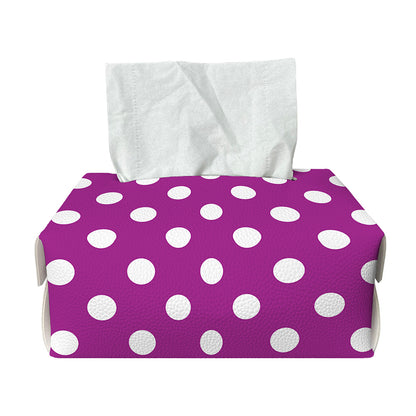 Purple And White Polka Dot Pattern Print Rectangle Tissue Box Cover