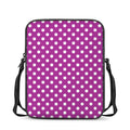 Purple And White Polka Dot Pattern Print Rectangular Crossbody Bag