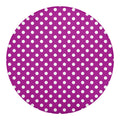 Purple And White Polka Dot Pattern Print Round Blanket
