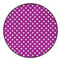 Purple And White Polka Dot Pattern Print Round Floor Mat