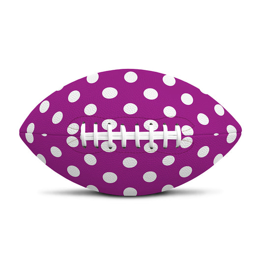 Purple And White Polka Dot Pattern Print Rugby Ball
