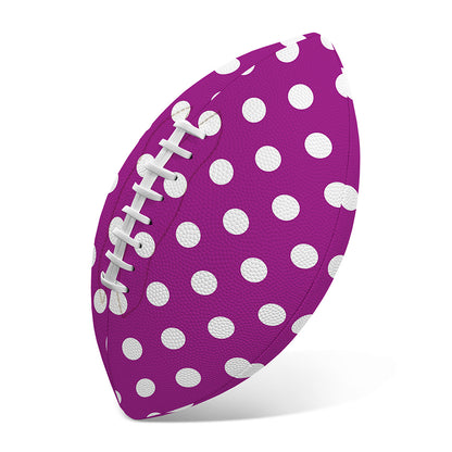 Purple And White Polka Dot Pattern Print Rugby Ball