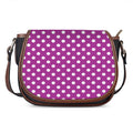 Purple And White Polka Dot Pattern Print Saddle Bag