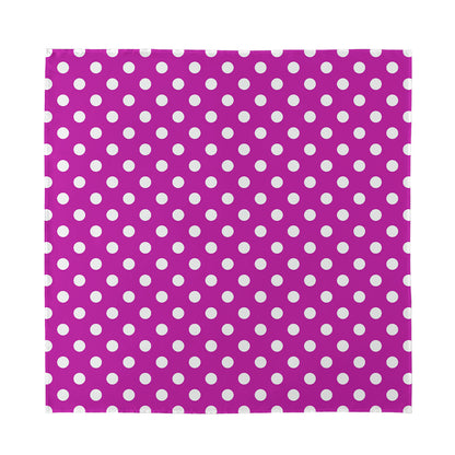 Purple And White Polka Dot Pattern Print Silk Bandana