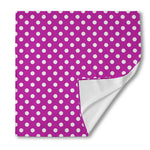 Purple And White Polka Dot Pattern Print Silk Bandana