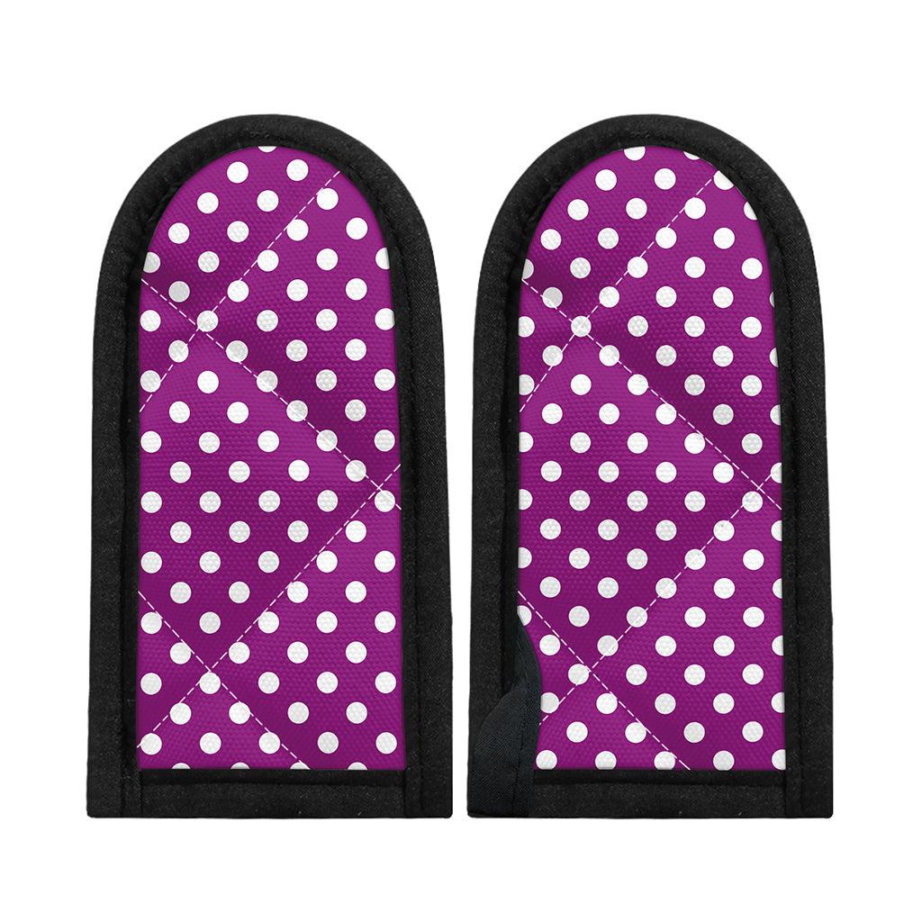 Purple And White Polka Dot Pattern Print Skillet Handle Cover