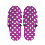 Purple And White Polka Dot Pattern Print Slippers