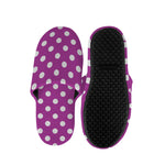Purple And White Polka Dot Pattern Print Slippers
