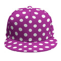 Purple And White Polka Dot Pattern Print Snapback Cap