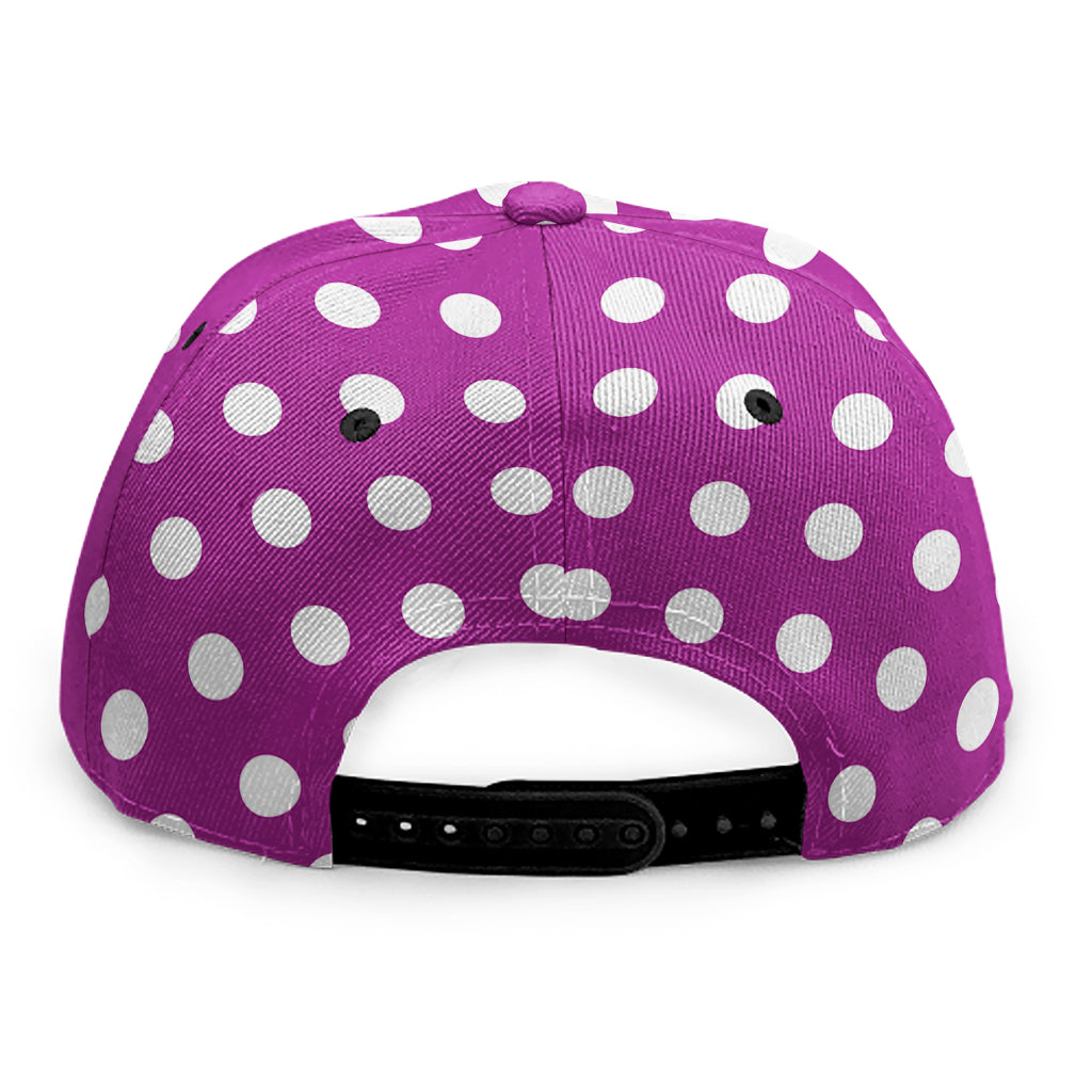 Purple And White Polka Dot Pattern Print Snapback Cap