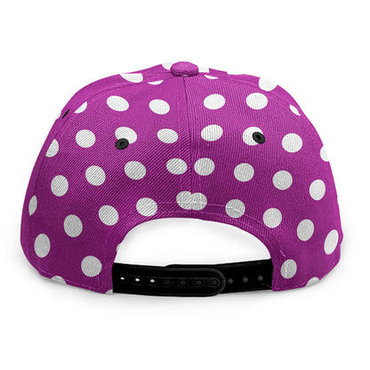 Purple And White Polka Dot Pattern Print Snapback Cap