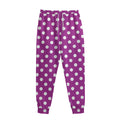 Purple And White Polka Dot Pattern Print Sweatpants