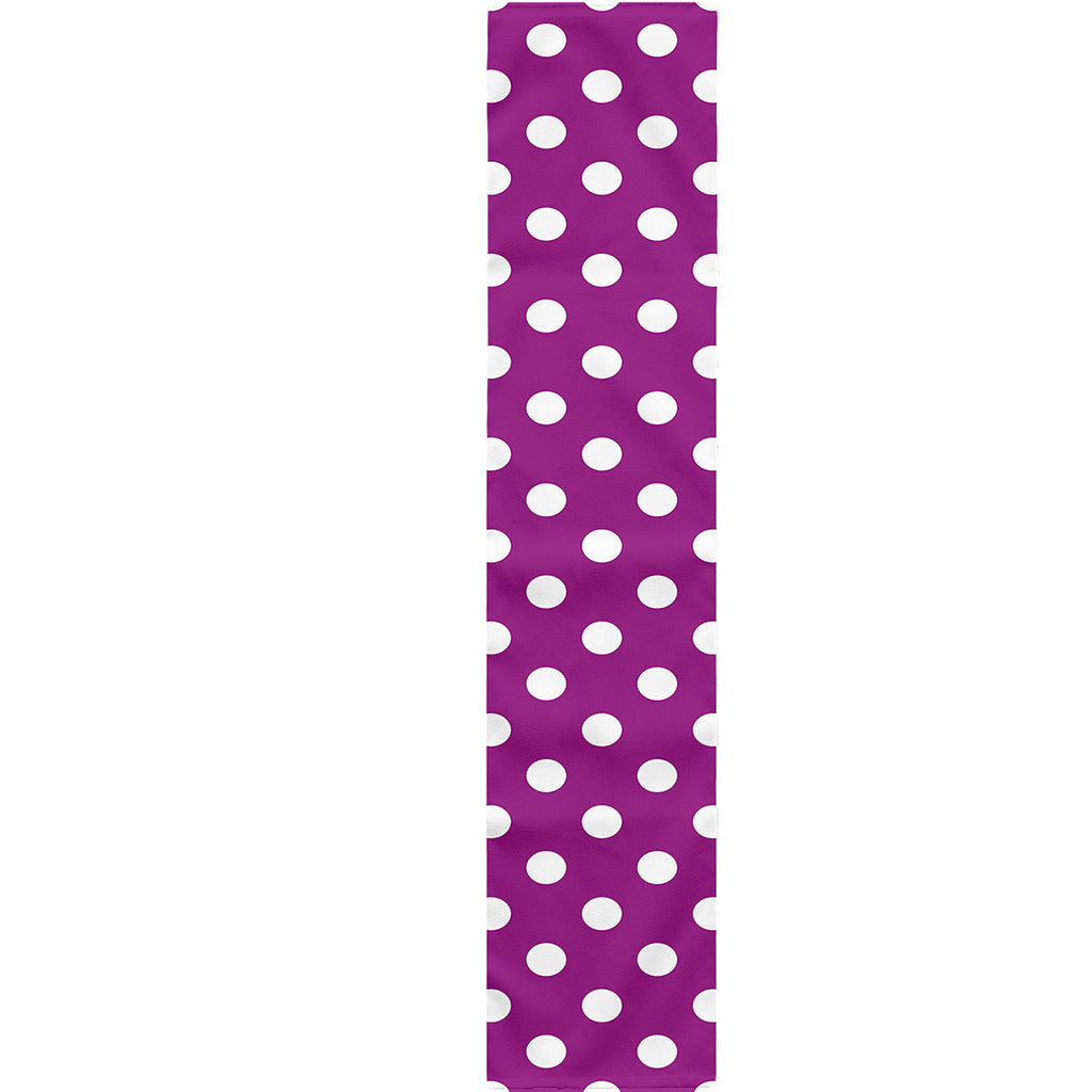 Purple And White Polka Dot Pattern Print Table Runner