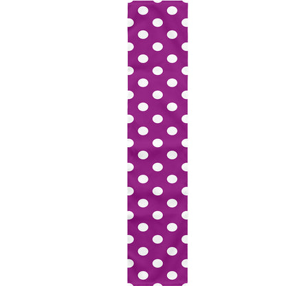 Purple And White Polka Dot Pattern Print Table Runner