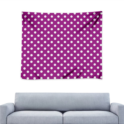 Purple And White Polka Dot Pattern Print Tapestry